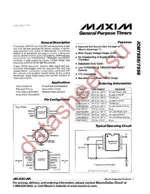 ICM7555ESA+ datasheet  